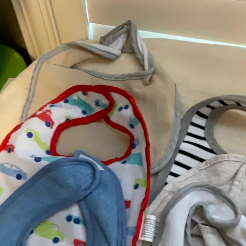 Colorful Baby Bib Set - Blue, Green, Gray